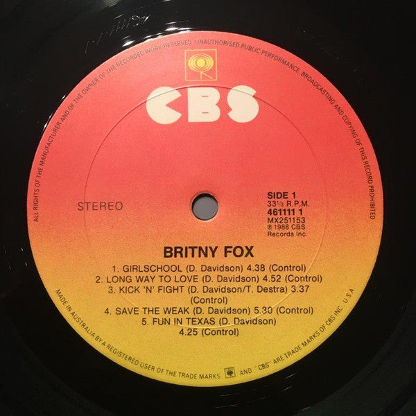 Britny Fox : Britny Fox (LP, Album)
