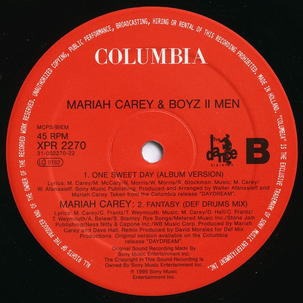 Mariah Carey : One Sweet Day (Chucky's Remix) (12", Promo)