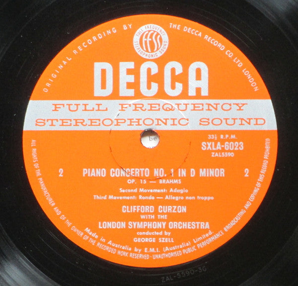 Brahms*, Curzon* / Szell*, London Symphony* : Piano Concerto No. 1 (LP)