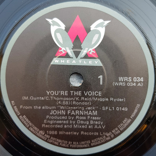 John Farnham : You're The Voice (7", Single)