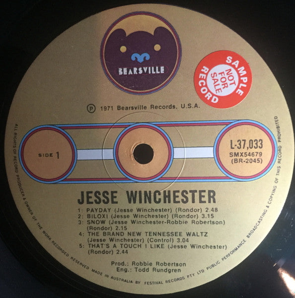 Jesse Winchester : Jesse Winchester (LP, Album, RE)