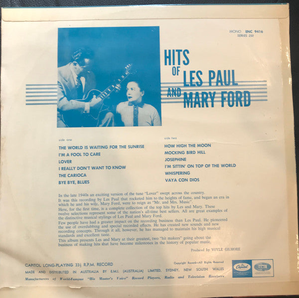 Les Paul & Mary Ford : Hits Of Les And Mary (LP, Comp, Mono)