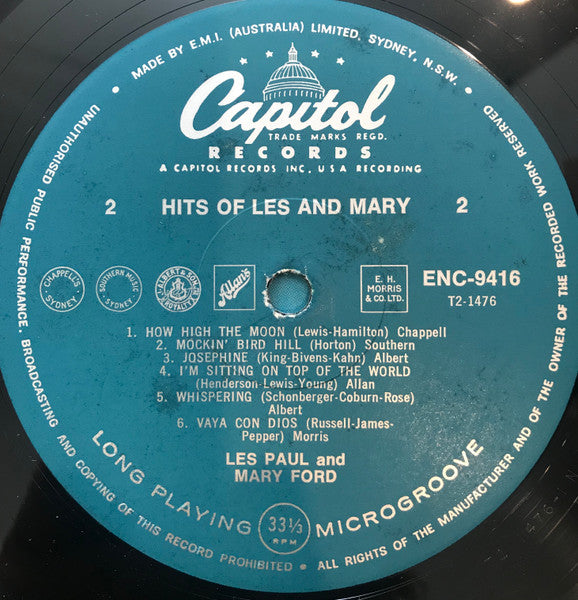 Les Paul & Mary Ford : Hits Of Les And Mary (LP, Comp, Mono)