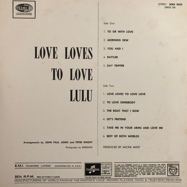 Lulu : Love Loves To Love Lulu (LP, Album)