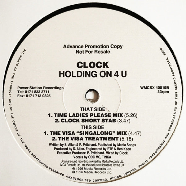 Clock : Holding On 4 U (12&quot;, Promo)