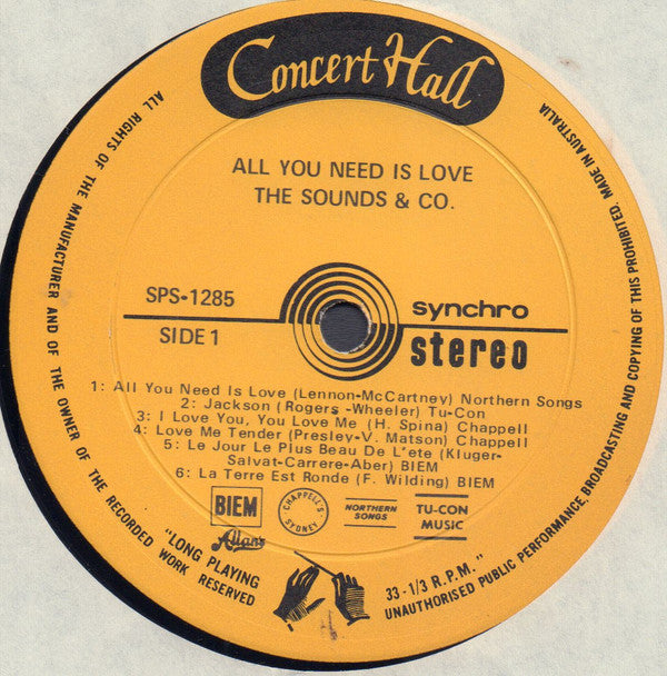 The Sounds & Co : All You Need Is Love (LP, Album)