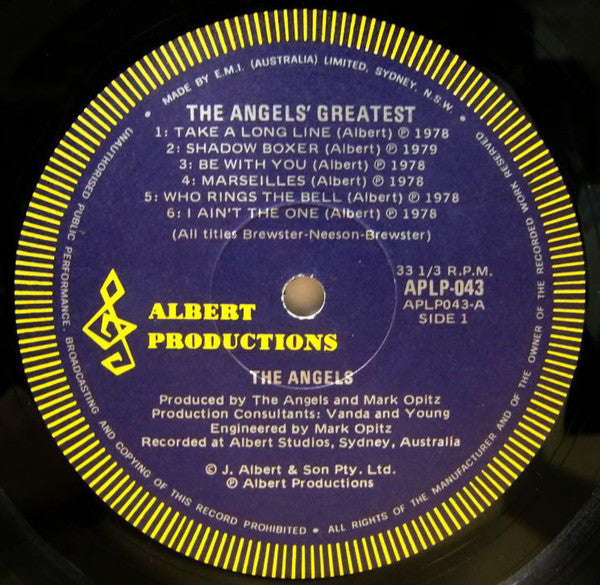 The Angels : The Angels Greatest (LP, Comp)