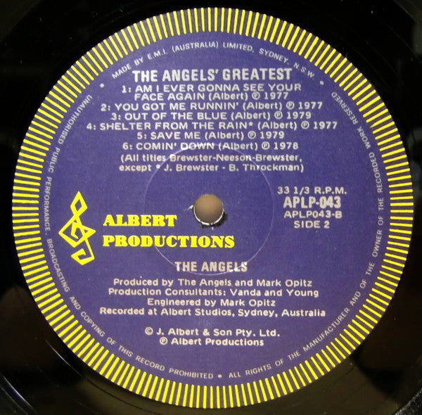 The Angels : The Angels Greatest (LP, Comp)