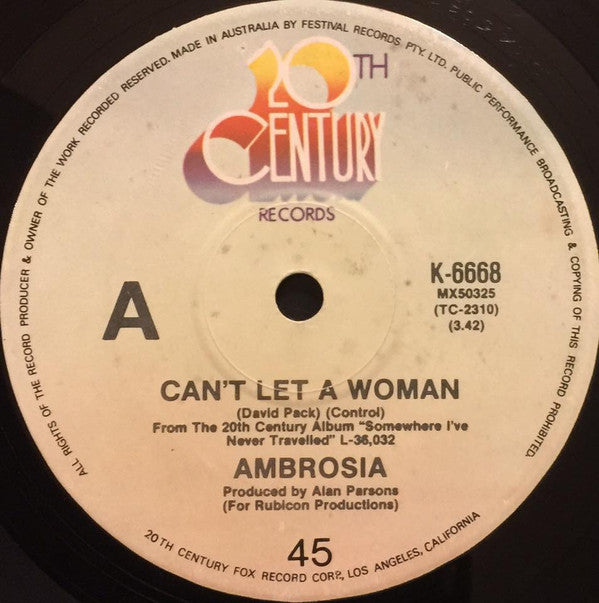 Ambrosia (2) : Can't Let A Woman / The Brunt (7", Single)