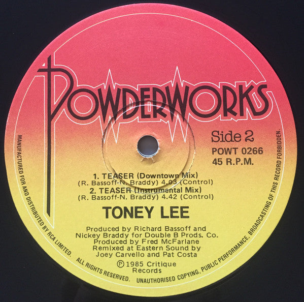 Toney Lee : Teaser (12", Single)