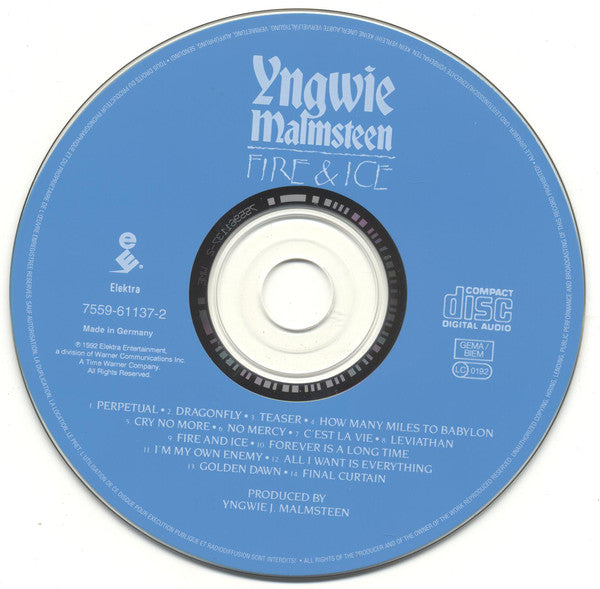 Yngwie Malmsteen : Fire & Ice (CD, Album)