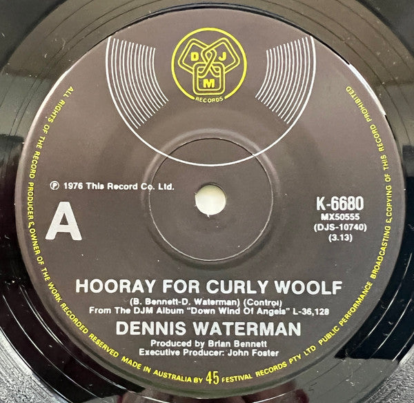 Dennis Waterman : Hooray For Curly Woolf (7&quot;, Single)