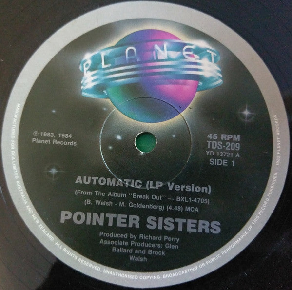 Pointer Sisters : Automatic (12")