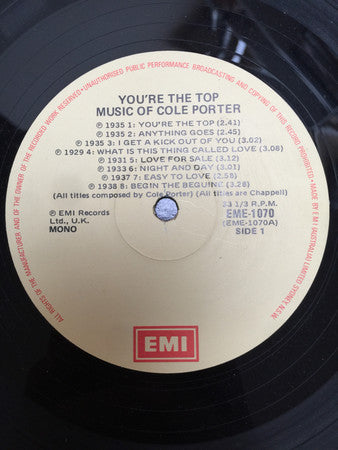 Various : You're The Top Music Of Cole Porter (LP, Comp, Mono)