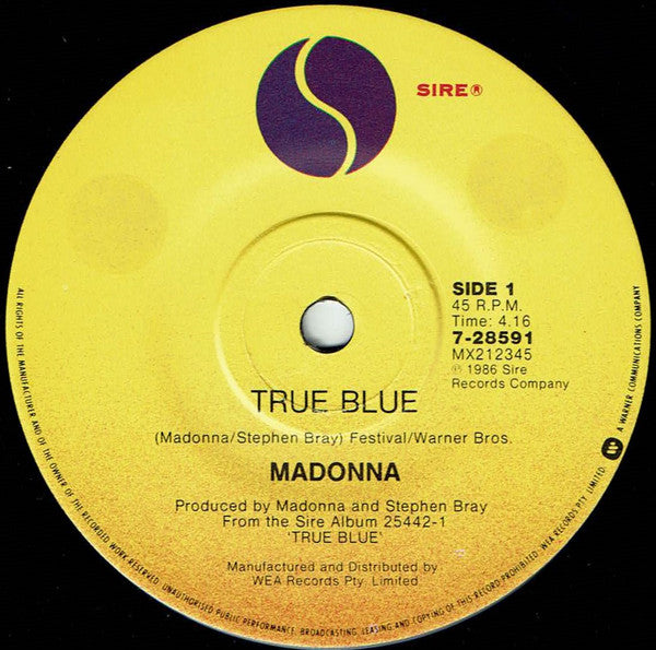 Madonna : True Blue (7", Single, Pic)