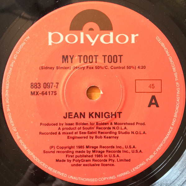 Jean Knight : My Toot Toot (7", Single)
