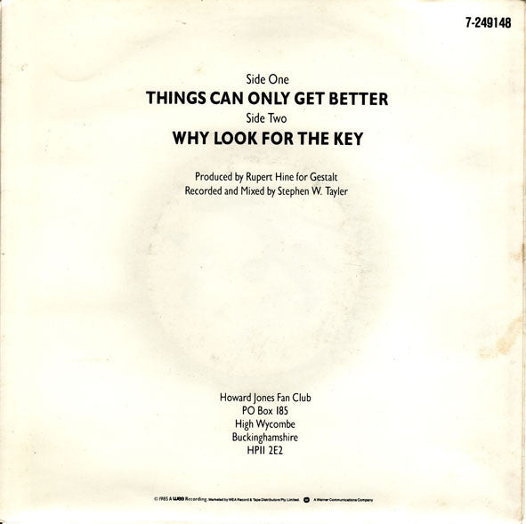 Howard Jones : Things Can Only Get Better (7")