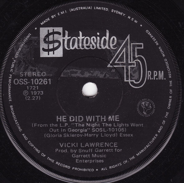 Vicki Lawrence : He Did With Me (7&quot;, Single)