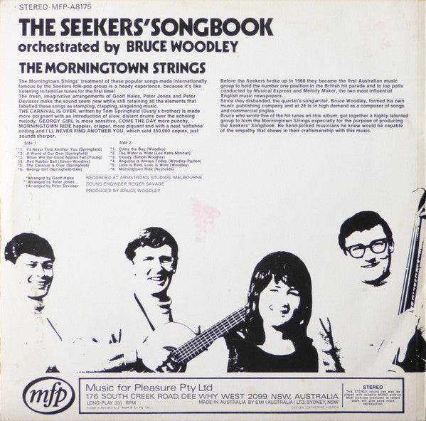 The Morningtown Strings : Bruce Woodley Presents Songs Made Famous By The Seekers / The Seekers Songbook (LP, Comp)