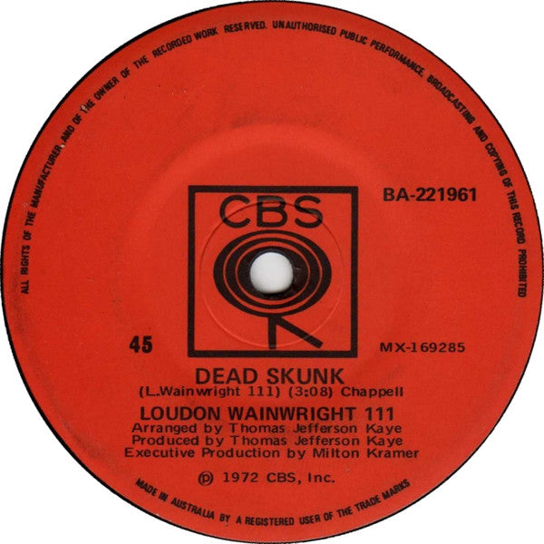 Loudon Wainwright III : Dead Skunk (7", Single)
