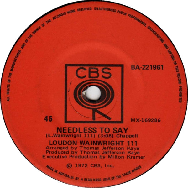 Loudon Wainwright III : Dead Skunk (7", Single)