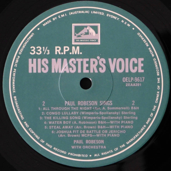 Paul Robeson : Paul Robeson Sings (LP, Mono)