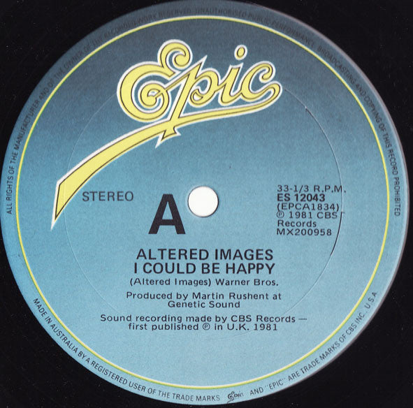 Altered Images : I Could Be Happy (12")