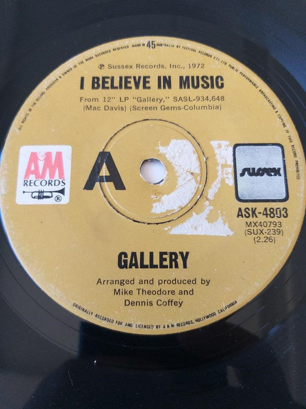 Gallery (2) : I Believe In Music / Someone (7&quot;)