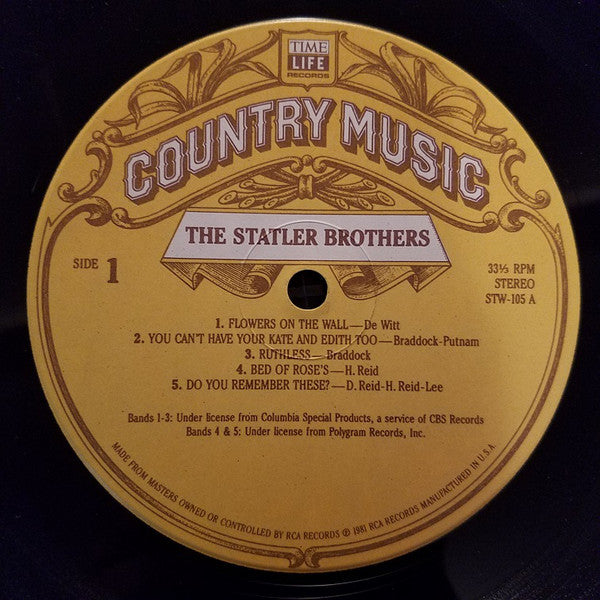 The Statler Brothers : Country Music (LP, Comp, Bar)