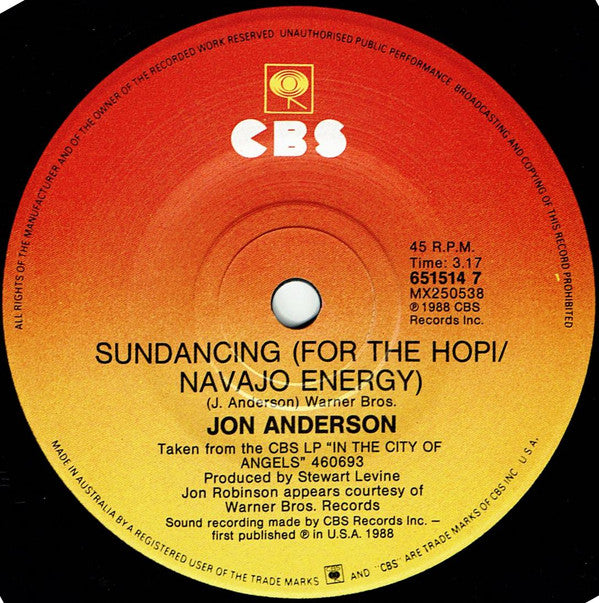 Jon Anderson : Hold On To Love (7", Single)