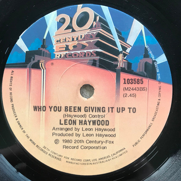 Leon Haywood : Don't Push It Don't Force It (Let It Happen Naturally) (7")