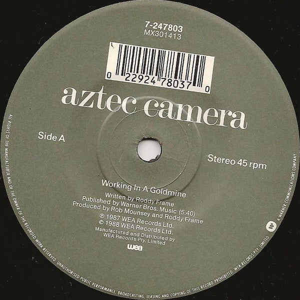 Aztec Camera : Working In A Goldmine (7", Single)