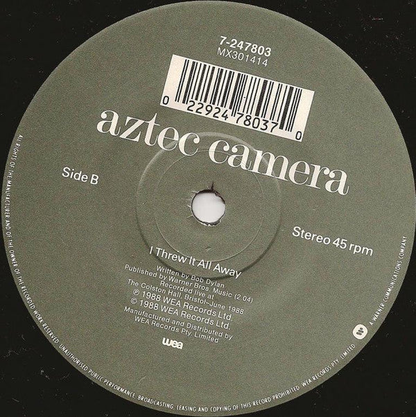 Aztec Camera : Working In A Goldmine (7", Single)