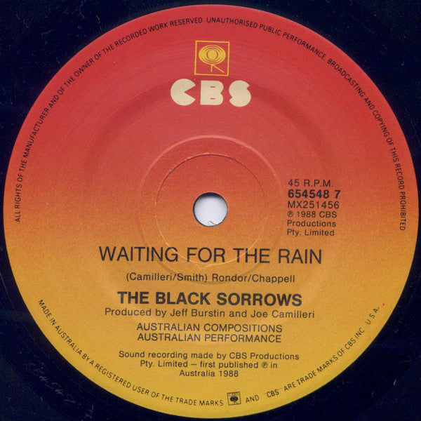 The Black Sorrows : Chained To The Wheel (7", Single)