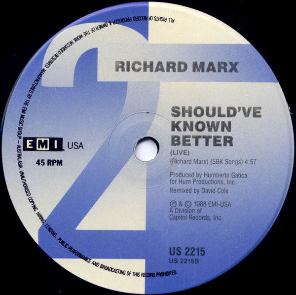 Richard Marx : Satisfied (7", Single)