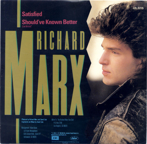 Richard Marx : Satisfied (7", Single)