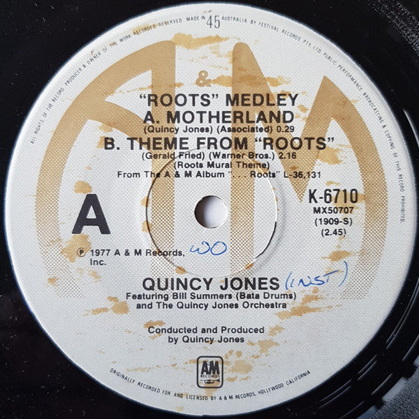 Quincy Jones : "Roots" Medley (7", Single)