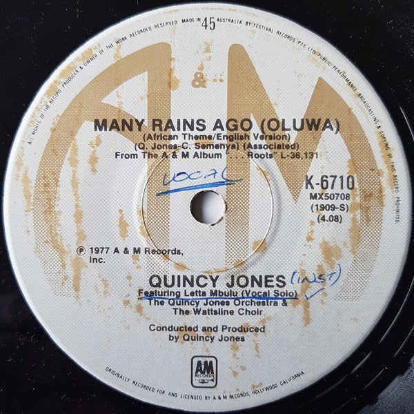 Quincy Jones : "Roots" Medley (7", Single)