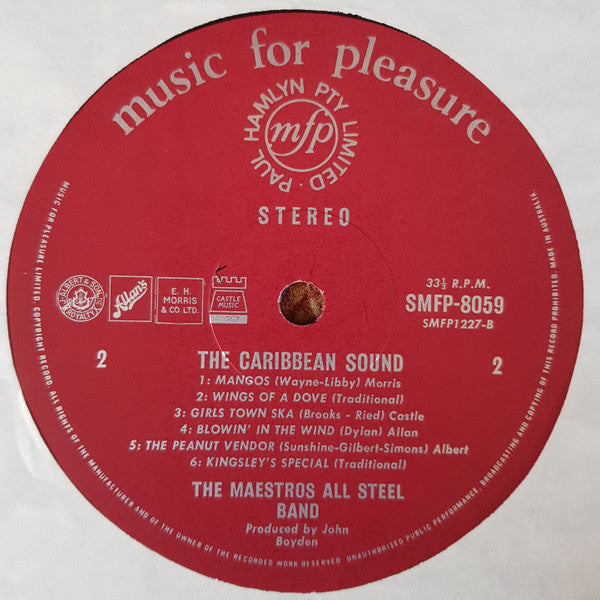 The Maestro's All Steel Band : The Caribbean Sound (LP, Album)