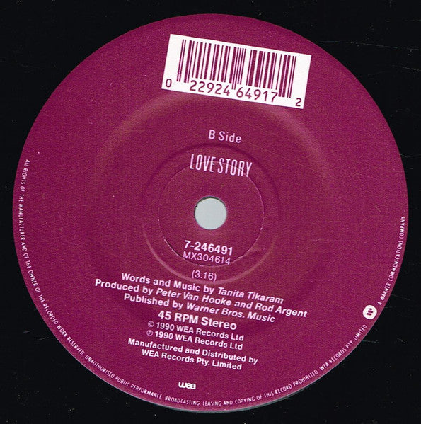 Tanita Tikaram : We Almost Got It Together (7", Single)