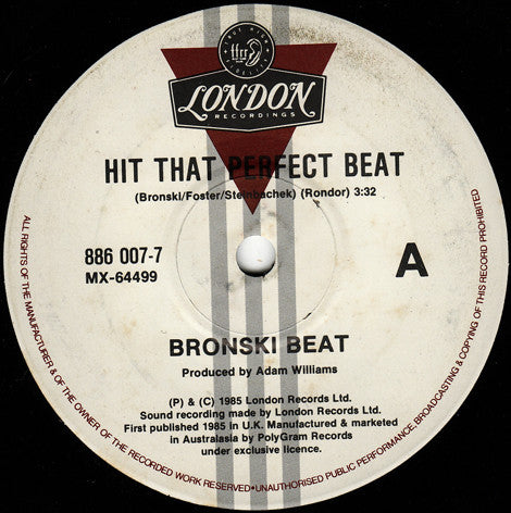 Bronski Beat : Hit That Perfect Beat (7&quot;, Single)