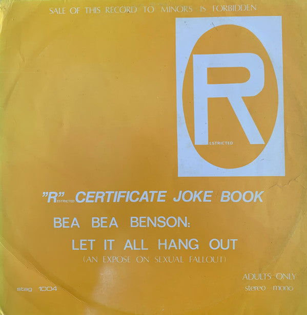 Bea Bea Benson : R Certificate joke book (LP)