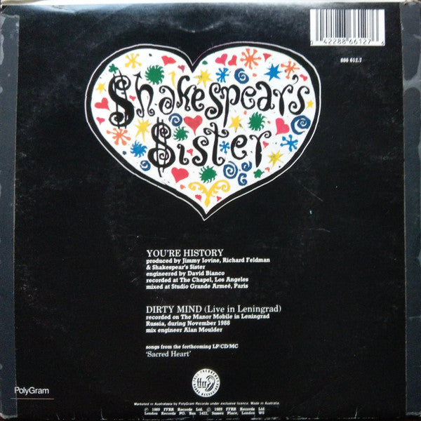 Shakespear's Sister : You're History (7", Single)