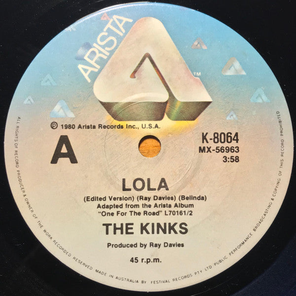 The Kinks : Lola (Edited Version) (7&quot;, Single)