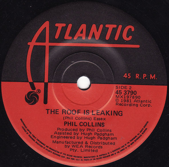 Phil Collins : In The Air Tonight (7", Single)