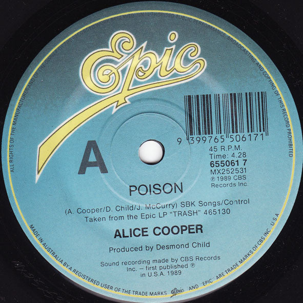 Alice Cooper (2) : Poison (7&quot;, Single)