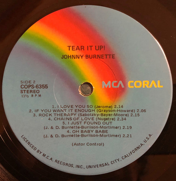 Johnny Burnette : Tear It Up! (LP, Comp)
