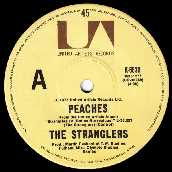 The Stranglers : Peaches (7", Single)