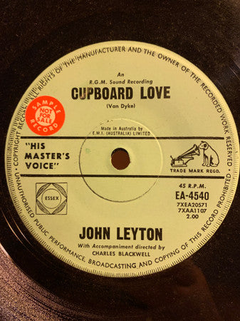 John Leyton : Cupboard Love (7", Single)