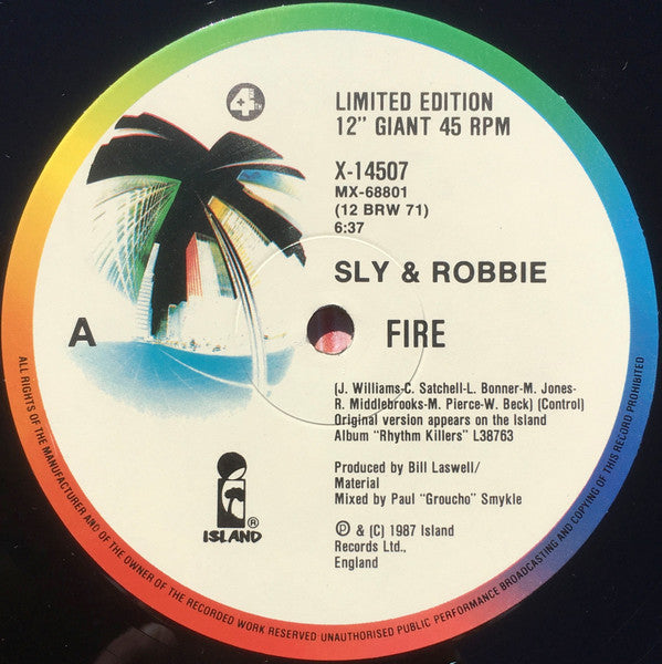 Sly & Robbie : Fire (12", Single, Ltd)